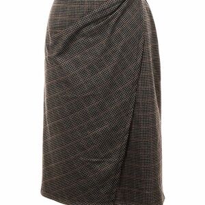 Max Studio Brown Black Menswear Midi Skirt Gorgeous Drape XL
